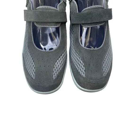 Ortho Feet Gray Suede Perforated Mary Jane Shoe Women's 11