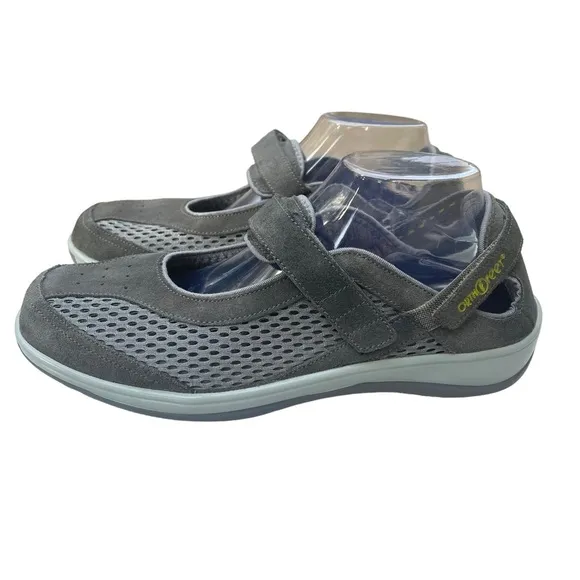 Ortho Feet Gray Suede Perforated Mary Jane Shoe Women's 11