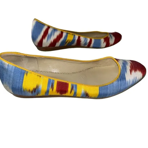 Oscar de la Renta INCREDIBLE SILK IKAT ballet flats shoes 7.5