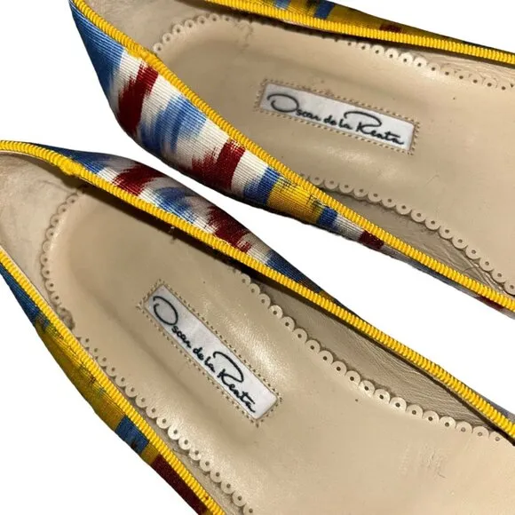 Oscar de la Renta INCREDIBLE SILK IKAT ballet flats shoes 7.5