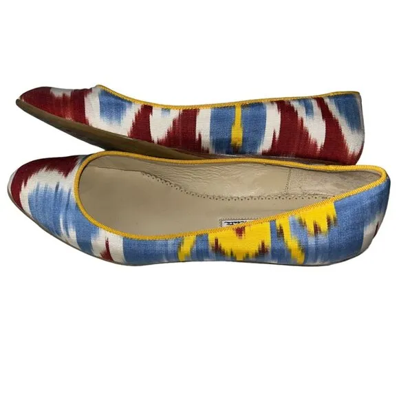 Oscar de la Renta INCREDIBLE SILK IKAT ballet flats shoes 7.5
