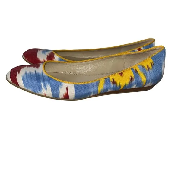Oscar de la Renta INCREDIBLE SILK IKAT ballet flats shoes 7.5