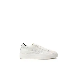 P448 Leather Buckle Strap Ankle Boots Women White Sneakers