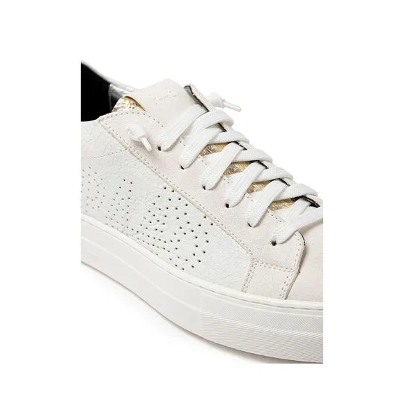 P448 Leather Buckle Strap Ankle Boots Women White Sneakers