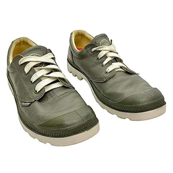 Palladium Pampa Casual Lace Up Men’s Gray Leather Size 11 Medium Pre-Owned