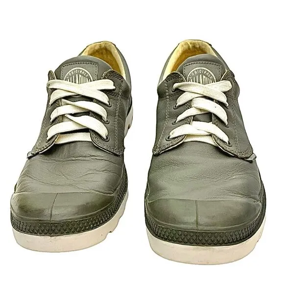 Palladium Pampa Casual Lace Up Men’s Gray Leather Size 11 Medium Pre-Owned