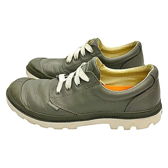 Palladium Pampa Casual Lace Up Men’s Gray Leather Size 11 Medium Pre-Owned