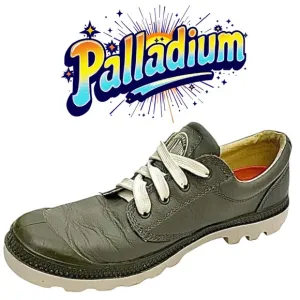 Palladium Pampa Casual Lace Up Men’s Gray Leather Size 11 Medium Pre-Owned