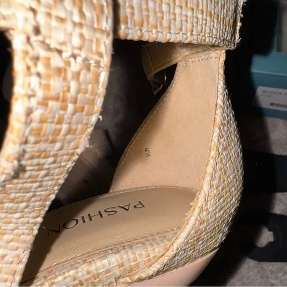 Pashion Footwear Women’s 5 Black Tan Heels to Flats Shoes Set Lot