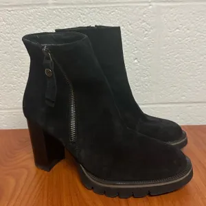 PAUL GREEN Sloane Lug Sole Bootie Black Suede PLATFORM Shoes Heeled Size 6 3.5