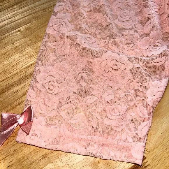 Peach rose lace gothic Knickers pants festival dress skirt retro 80’s rockabilly