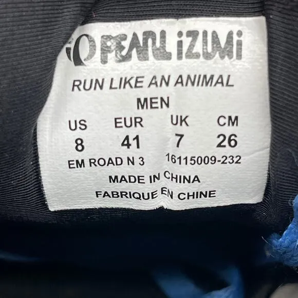 Pearl Izumi RM Road N 3 Shoes Mens Size 8 Black Running Comfort Walking Sneakers