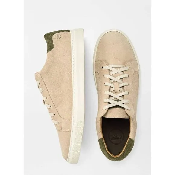 Peter Millar Men’s Crown Suede Sneaker Beige/Stone Lace Up Casual Shoes Size 8