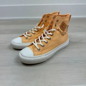 PF Flyers Embellished All American Hi Top Canvas Sneakers Womens 7.5 Orange