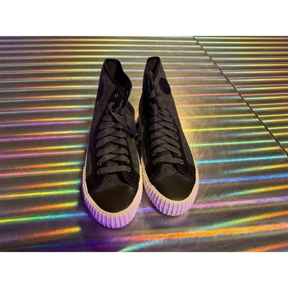 PF Flyers Shoes Mens 14 Center Black High Top Sneaker‎ Lace Up Retro