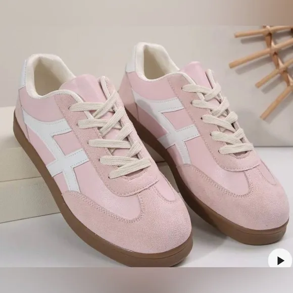 Pink and White Women's Sneakers