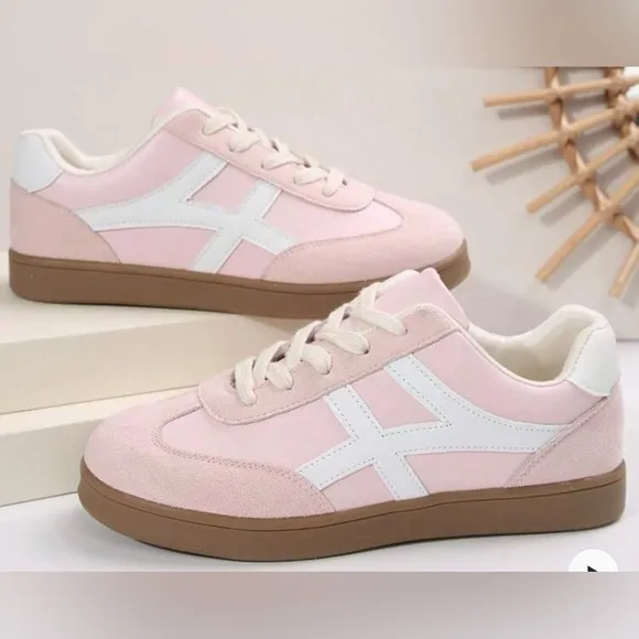 Pink and White Women's Sneakers