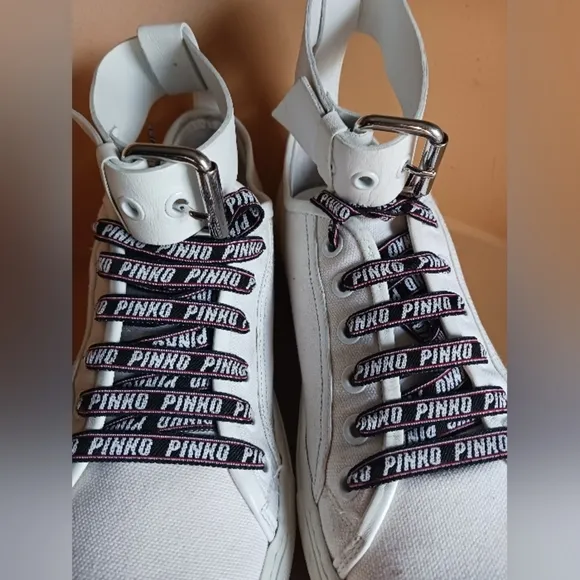 PINKO Mandorla white canvas sneakers size 40