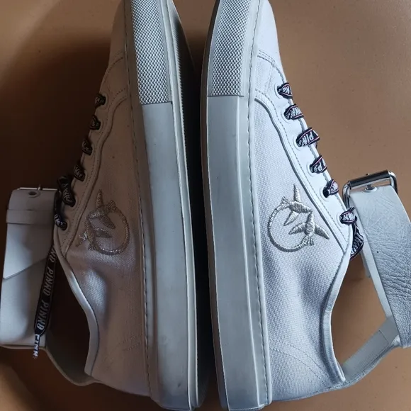 PINKO Mandorla white canvas sneakers size 40
