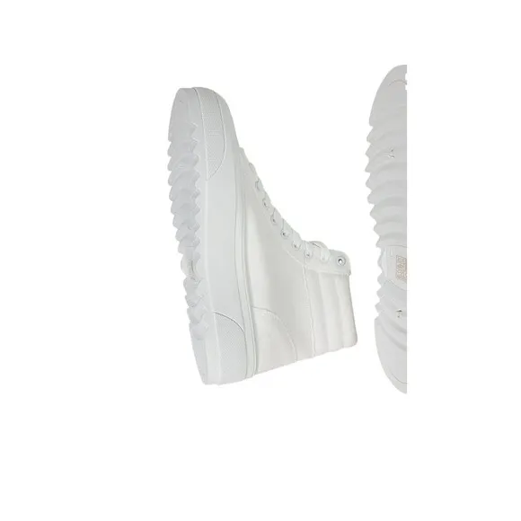 Platform High-Top Skate Sneaker White Canvas Lace-up Women's Size 9 NEW Shein