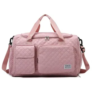 Pocket/Adjustable Plane Wet Tote Weekender on Compartment, for Waterproof Carry Huge selection with Strap/Shoe Foldable Gym Bag Bags Women Overnight Machine-learning Sports for Travel Men, Pink Dance, Duffle Bag Bag
