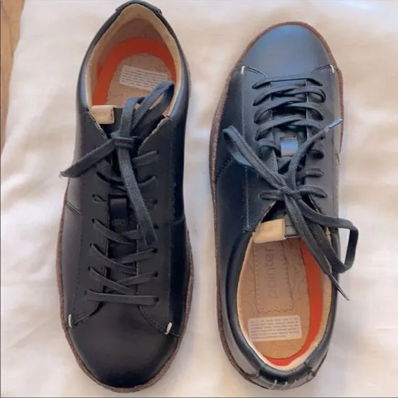POINTER BLACK LEATHER SNEAKERS, RUBBER SOL…