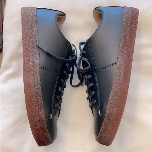 POINTER BLACK LEATHER SNEAKERS, RUBBER SOL…