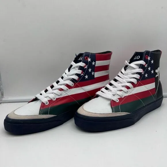 Polo by Ralph Lauren Solomon American Flag Print Sneakers
