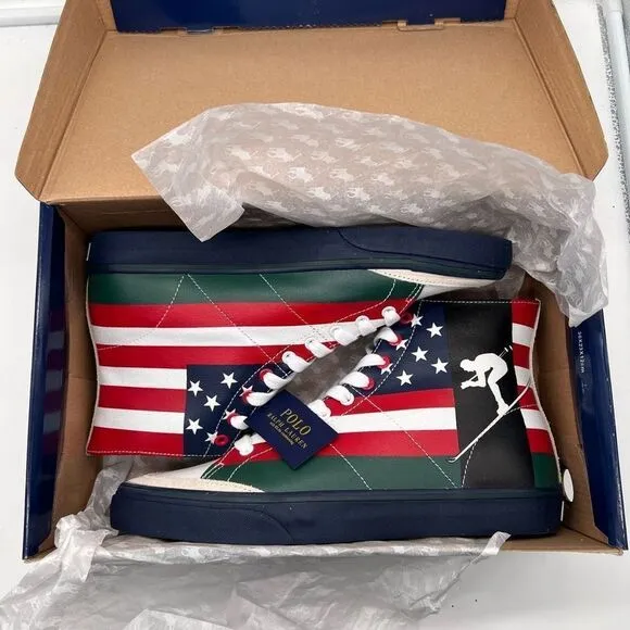 Polo by Ralph Lauren Solomon American Flag Print Sneakers
