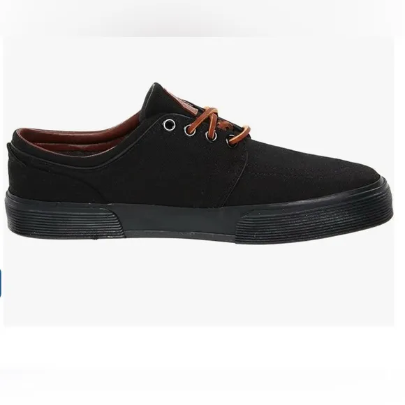 Polo Ralph Lauren Faxon Canvas Lace-Up Sneakers BLK 10