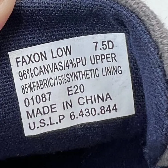 Polo Ralph Lauren Faxon Low Grey Canvas Lace Up Sneakers Men's US 7.5 D NWB