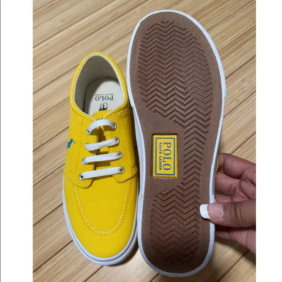 Polo Ralph Lauren Faxon X Men’s Size 8 Yellow Canvas Low Top Lace-Up Sneakers