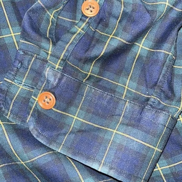 Polo Ralph Lauren GORDON plaid tartan cotton LS Double Chest Pocket Work Shirt