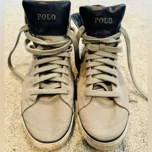 Polo Ralph Lauren “Harvey” Canvas High Top Grey Sneaker, size 10.5