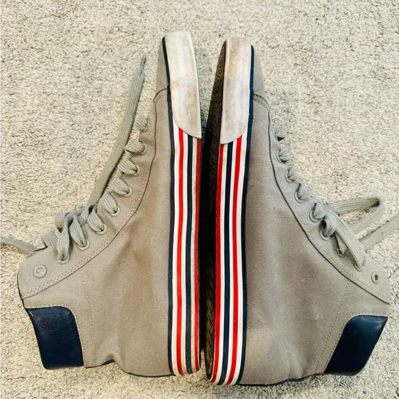 Polo Ralph Lauren “Harvey” Canvas High Top Grey Sneaker, size 10.5