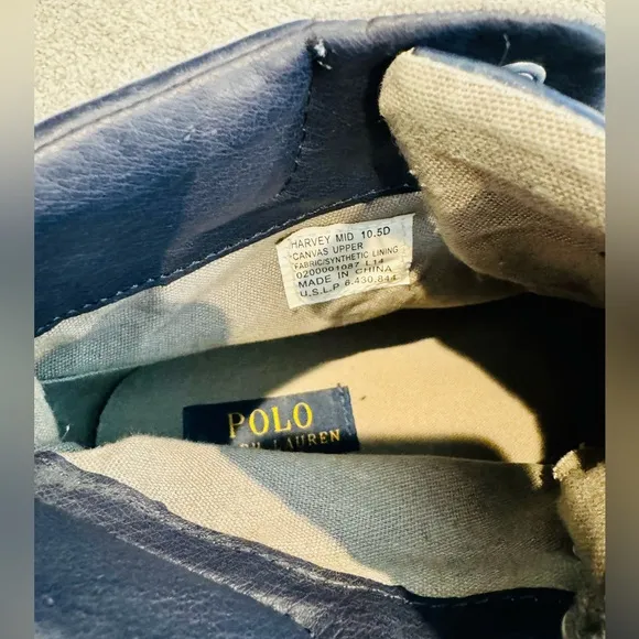 Polo Ralph Lauren “Harvey” Canvas High Top Grey Sneaker, size 10.5