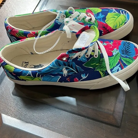 Polo Ralph Lauren Keaton Floral Canvas Sneakers.