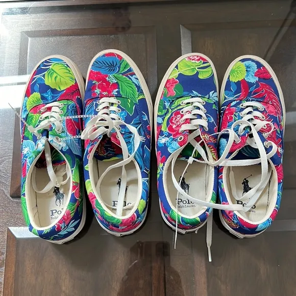 Polo Ralph Lauren Keaton Floral Canvas Sneakers.