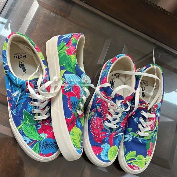 Polo Ralph Lauren Keaton Floral Canvas Sneakers.