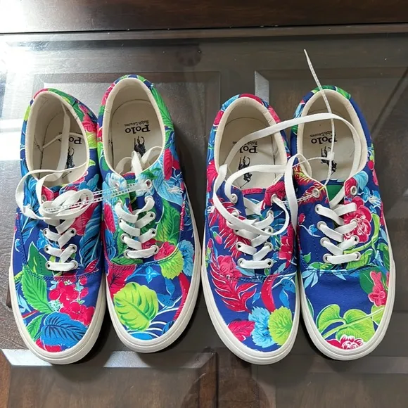 Polo Ralph Lauren Keaton Floral Canvas Sneakers.
