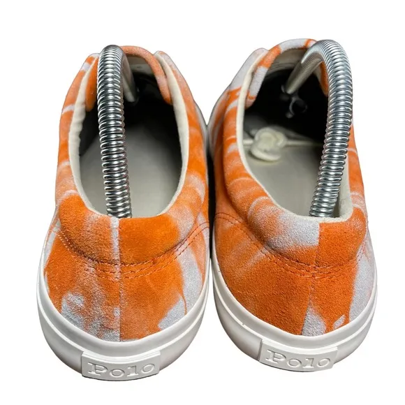 Polo Ralph Lauren Orange Tie Dye Sneakers Harpoon Casual Shoes Men's Size 8.5