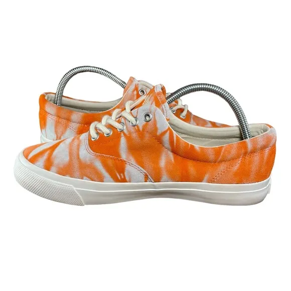 Polo Ralph Lauren Orange Tie Dye Sneakers Harpoon Casual Shoes Men's Size 8.5