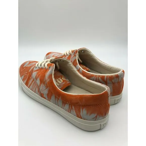 Polo Ralph Lauren Orange Tie Dye Sneakers Harpoon Casual Shoes Men’s Size 9.5D
