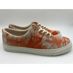 Polo Ralph Lauren Orange Tie Dye Sneakers Harpoon Casual Shoes Men’s Size 9.5D
