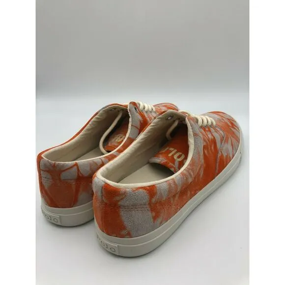 Polo Ralph Lauren Orange Tie Dye Sneakers Harpoon Casual Shoes Men’s Size 9.5D