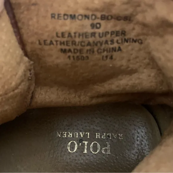 POLO RALPH LAUREN REDMOND BO-CSL LEATHER BOOTS MENS 9D Casual Ankle Shoes