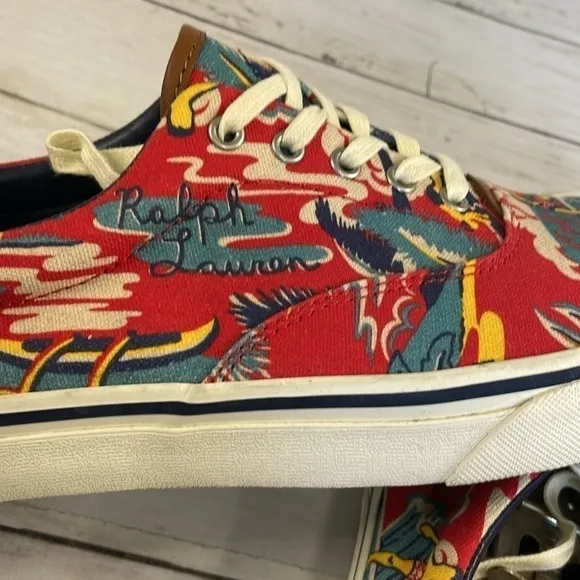 Polo Ralph Lauren Thornton III Tropical Hawaiian Aloha Floral Sneakers