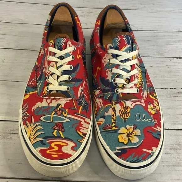 Polo Ralph Lauren Thornton III Tropical Hawaiian Aloha Floral Sneakers