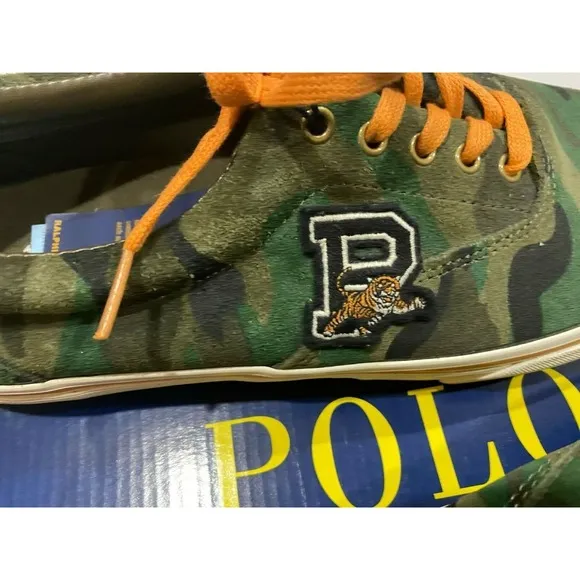 Polo Ralph Lauren Thorton III Men's Shoes Olive Camo Size 9 1/2 D new in box