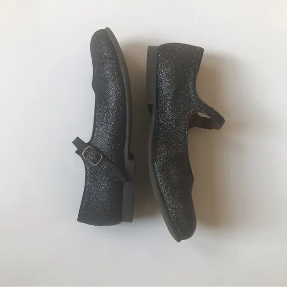 Pépé Girls Glitter Suede Mary Jane Flats, Designer Size EU 33 or 1.5- 2 US.